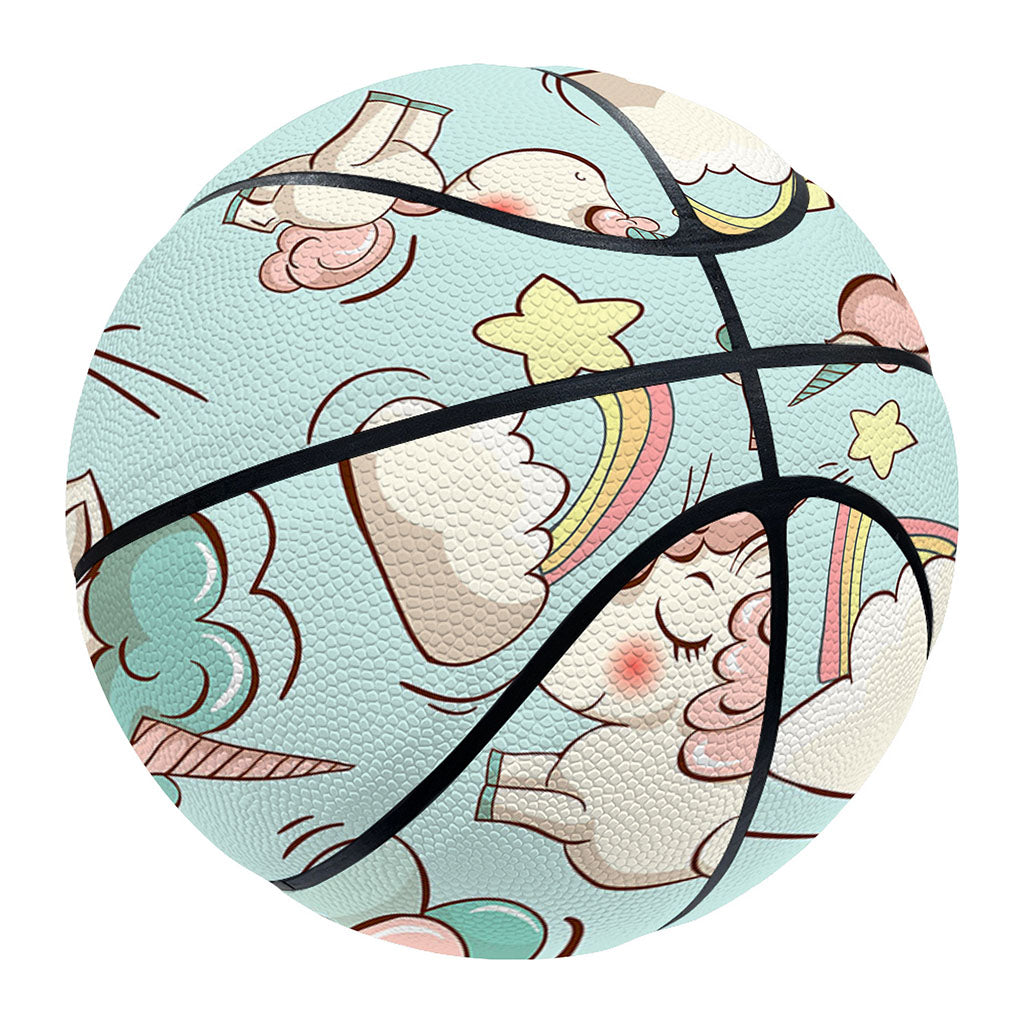Cute Rainbow Unicorn Pattern Print Basketball