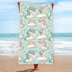 Cute Rainbow Unicorn Pattern Print Beach Towel
