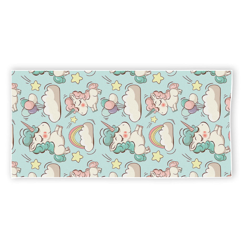 Cute Rainbow Unicorn Pattern Print Beach Towel
