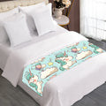 Cute Rainbow Unicorn Pattern Print Bed Runner