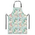 Cute Rainbow Unicorn Pattern Print Bib Apron With Pocket