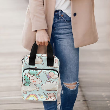 Cute Rainbow Unicorn Pattern Print Bible Tote Bag