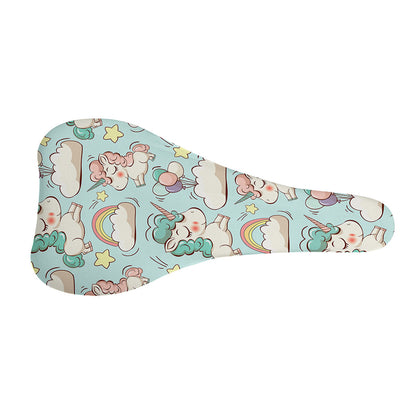 Cute Rainbow Unicorn Pattern Print Bicycle Seat Cover