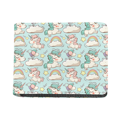 Cute Rainbow Unicorn Pattern Print Bifold Wallet