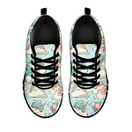 Cute Rainbow Unicorn Pattern Print Black Running Shoes