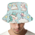 Cute Rainbow Unicorn Pattern Print Bucket Hat