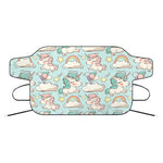 Cute Rainbow Unicorn Pattern Print Car Windshield Snow Cover