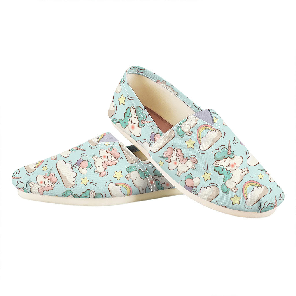 Cute Rainbow Unicorn Pattern Print Casual Shoes