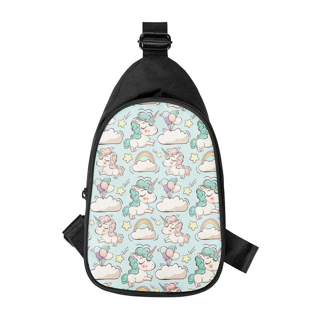Cute Rainbow Unicorn Pattern Print Chest Bag