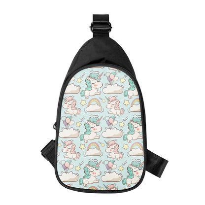 Cute Rainbow Unicorn Pattern Print Chest Bag
