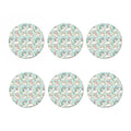Cute Rainbow Unicorn Pattern Print Coaster Set