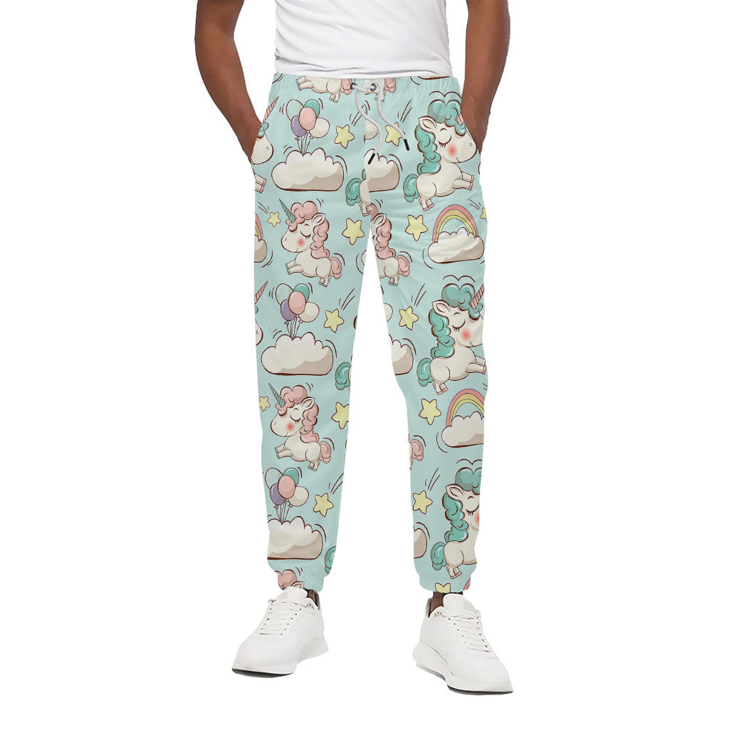 Cute Rainbow Unicorn Pattern Print Cotton Pants