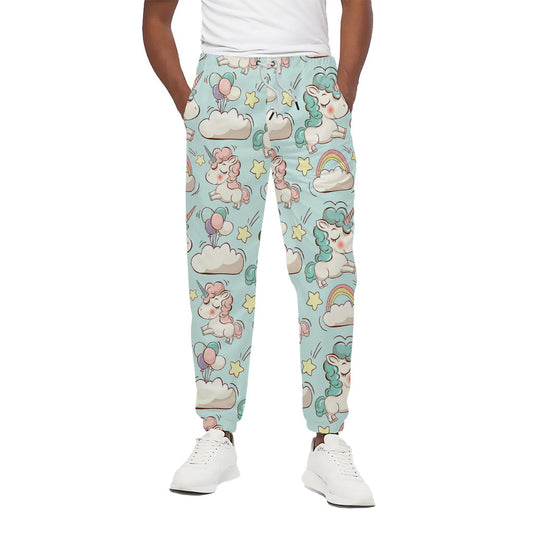 Cute Rainbow Unicorn Pattern Print Cotton Pants