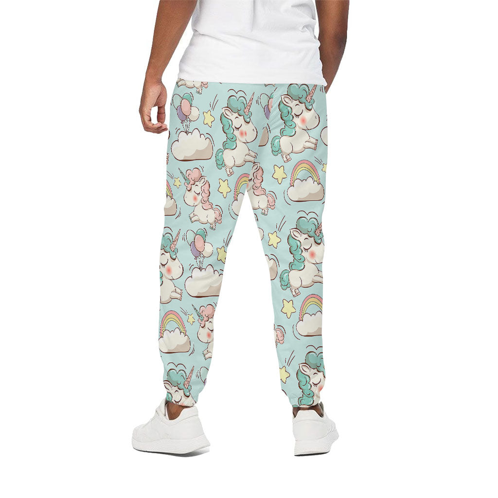 Cute Rainbow Unicorn Pattern Print Cotton Pants