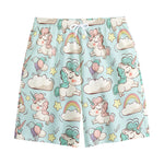 Cute Rainbow Unicorn Pattern Print Cotton Shorts