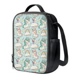 Cute Rainbow Unicorn Pattern Print Crossbody Lunch Bag