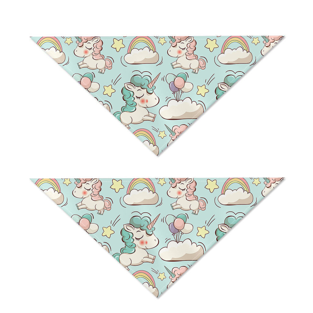 Cute Rainbow Unicorn Pattern Print Dog Bandana