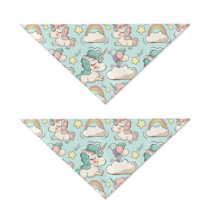 Cute Rainbow Unicorn Pattern Print Dog Bandana