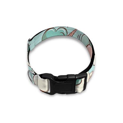 Cute Rainbow Unicorn Pattern Print Dog Collar