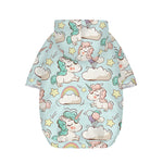 Cute Rainbow Unicorn Pattern Print Dog Zip Up Hoodie