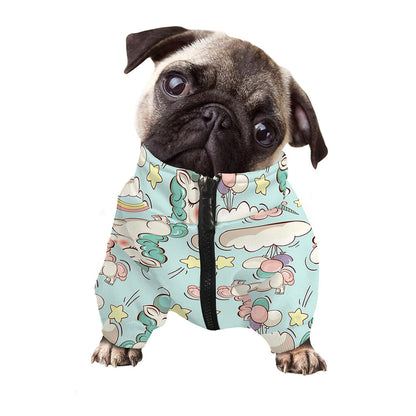 Cute Rainbow Unicorn Pattern Print Dog Zip Up Jacket