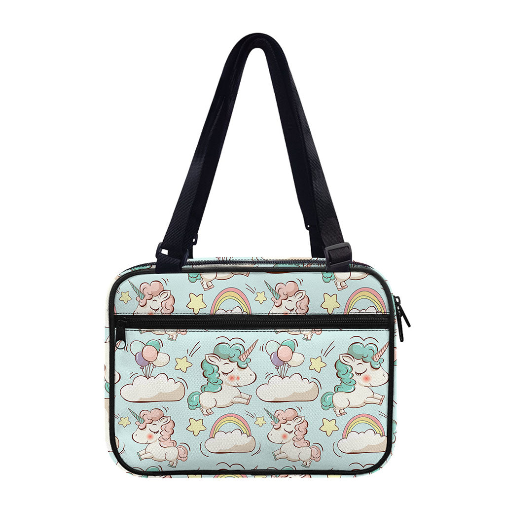 Cute Rainbow Unicorn Pattern Print Double Strap Bible Bag