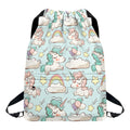 Cute Rainbow Unicorn Pattern Print Drawstring Backpack