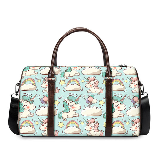 Cute Rainbow Unicorn Pattern Print Duffle Bag