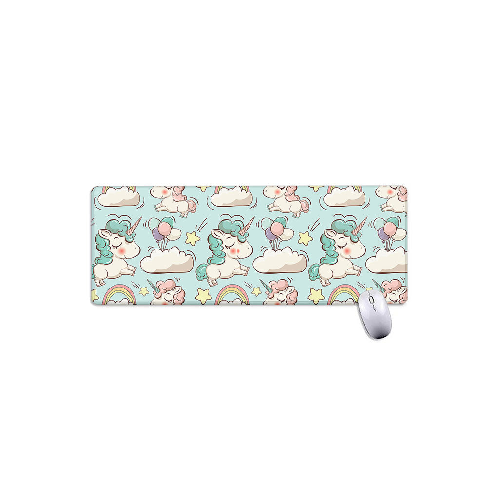 Cute Rainbow Unicorn Pattern Print Extended Mouse Pad