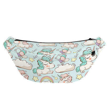 Cute Rainbow Unicorn Pattern Print Fanny Pack