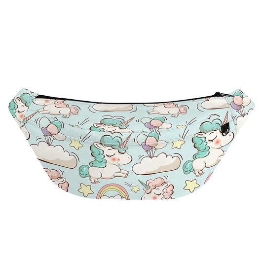 Cute Rainbow Unicorn Pattern Print Fanny Pack