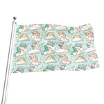 Cute Rainbow Unicorn Pattern Print Flag
