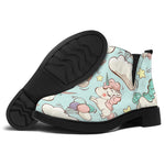 Cute Rainbow Unicorn Pattern Print Flat Ankle Boots