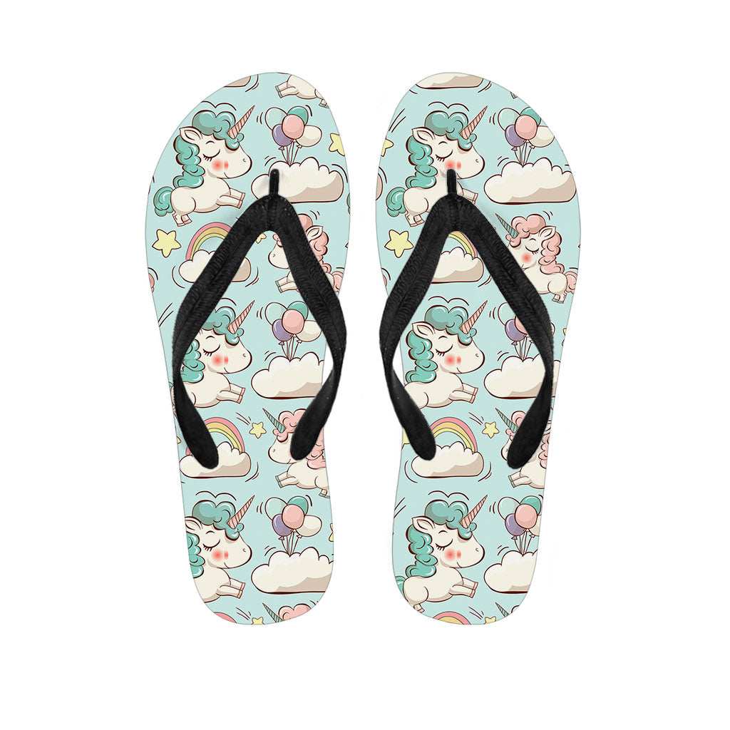 Cute Rainbow Unicorn Pattern Print Flip Flops
