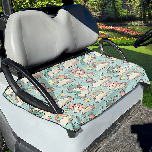 Cute Rainbow Unicorn Pattern Print Golf Cart Seat Cover
