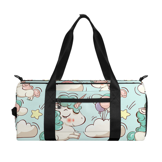 Cute Rainbow Unicorn Pattern Print Gym Bag