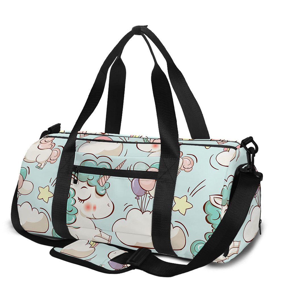 Cute Rainbow Unicorn Pattern Print Gym Bag