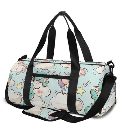 Cute Rainbow Unicorn Pattern Print Gym Bag