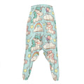 Cute Rainbow Unicorn Pattern Print Hammer Pants