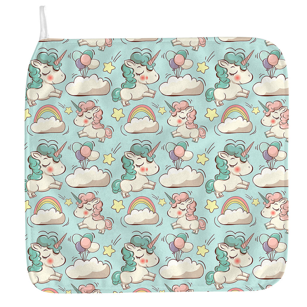 Cute Rainbow Unicorn Pattern Print Hand Towel