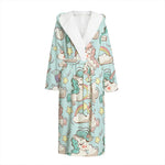 Cute Rainbow Unicorn Pattern Print Hooded Bathrobe