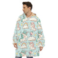 Cute Rainbow Unicorn Pattern Print Hoodie Blanket