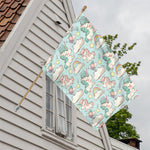 Cute Rainbow Unicorn Pattern Print House Flag