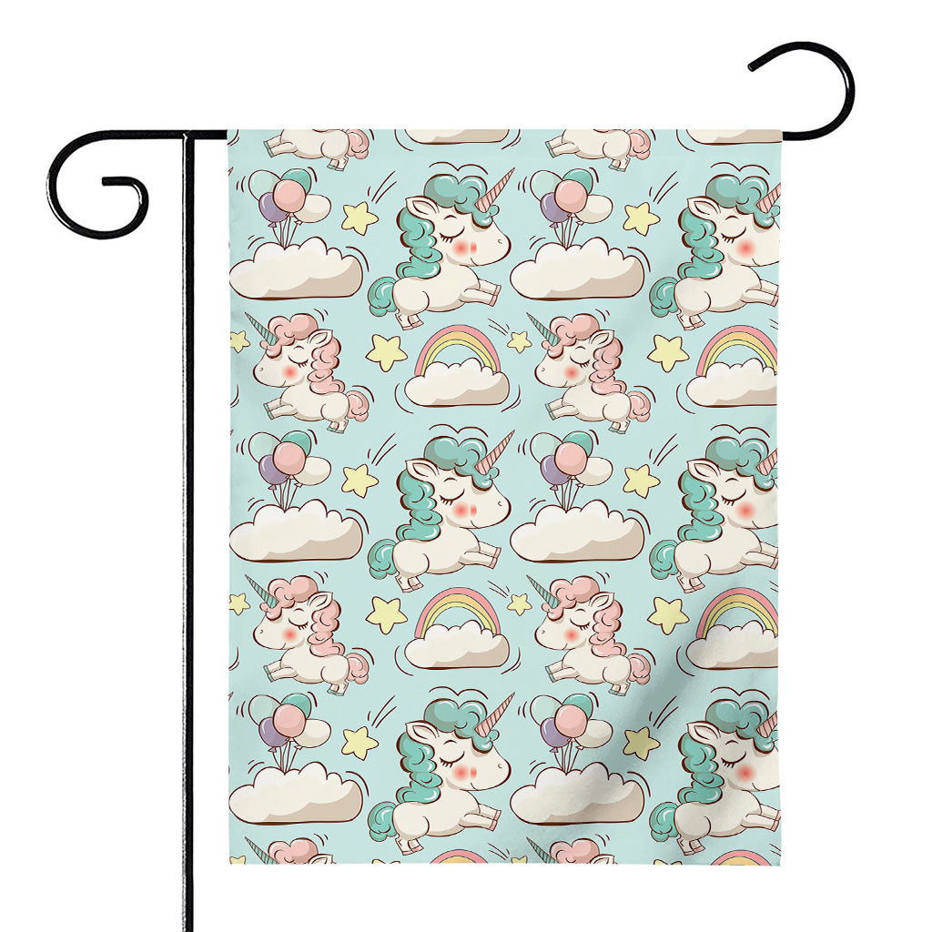 Cute Rainbow Unicorn Pattern Print House Flag