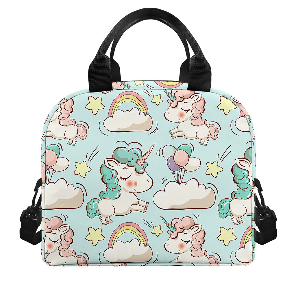 Cute Rainbow Unicorn Pattern Print Insulated Lunch Bag