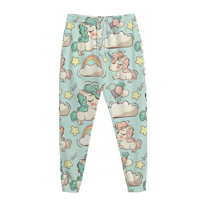 Cute Rainbow Unicorn Pattern Print Jogger Pants