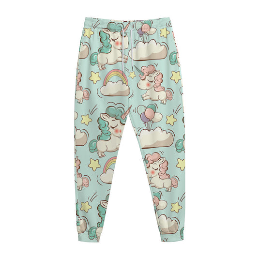 Cute Rainbow Unicorn Pattern Print Jogger Pants