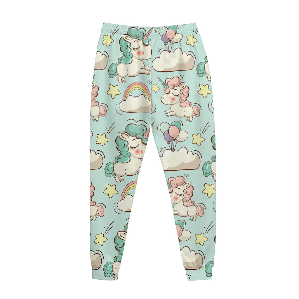 Cute Rainbow Unicorn Pattern Print Jogger Pants
