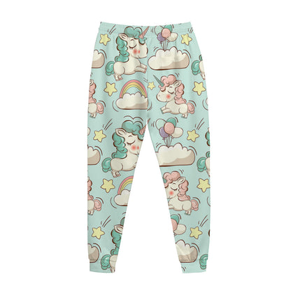 Cute Rainbow Unicorn Pattern Print Jogger Pants