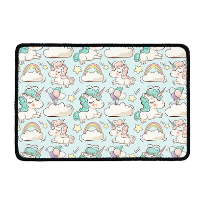 Cute Rainbow Unicorn Pattern Print Kitchen Mat